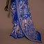 Royal Blue Kantha Saree with Beige Embroidery