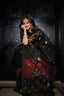 Flame in the Dark, Pure Muslin Black, Gold and Red Jamdaani Saree