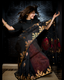 Flame in the Dark, Pure Muslin Black, Gold and Red Jamdaani Saree